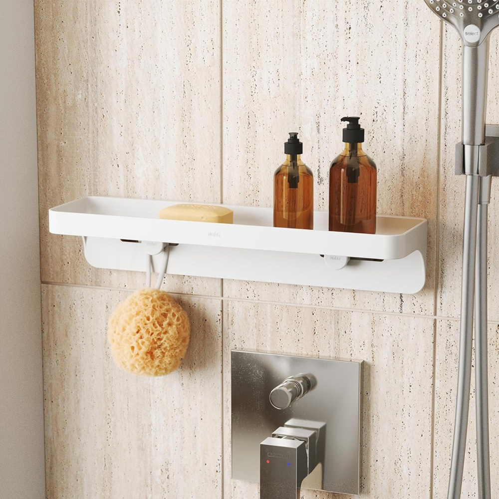 Shelf, Adhesive, UMBRA FLEX ADHESIVE, 41,3 x 11,6 x H 8,3 cm, White in the group Storage / Bathroom storage / Bath and shower caddies at SmartaSaker.se (40079)
