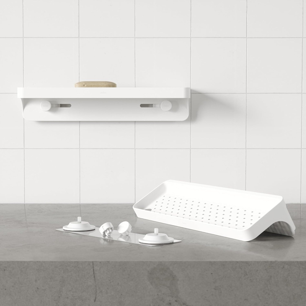 Shelf, Adhesive, UMBRA FLEX ADHESIVE, 41,3 x 11,6 x H 8,3 cm, White in the group Storage / Bathroom storage / Bath and shower caddies at SmartaSaker.se (40079)