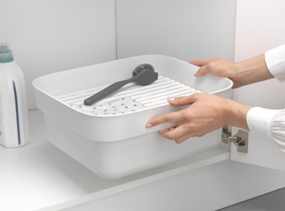 Washing Up Bowl with Drying Tray, BRABANTIA, 34,4 x 37,4 x H 16 cm, Light Grey in the group Storage / Cleaning and waste sorting at SmartaSaker.se (40080)