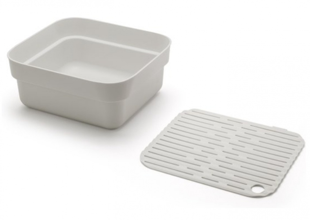 Washing Up Bowl with Drying Tray, BRABANTIA, 34,4 x 37,4 x H 16 cm, Light Grey in the group Storage / Cleaning and waste sorting at SmartaSaker.se (40080)