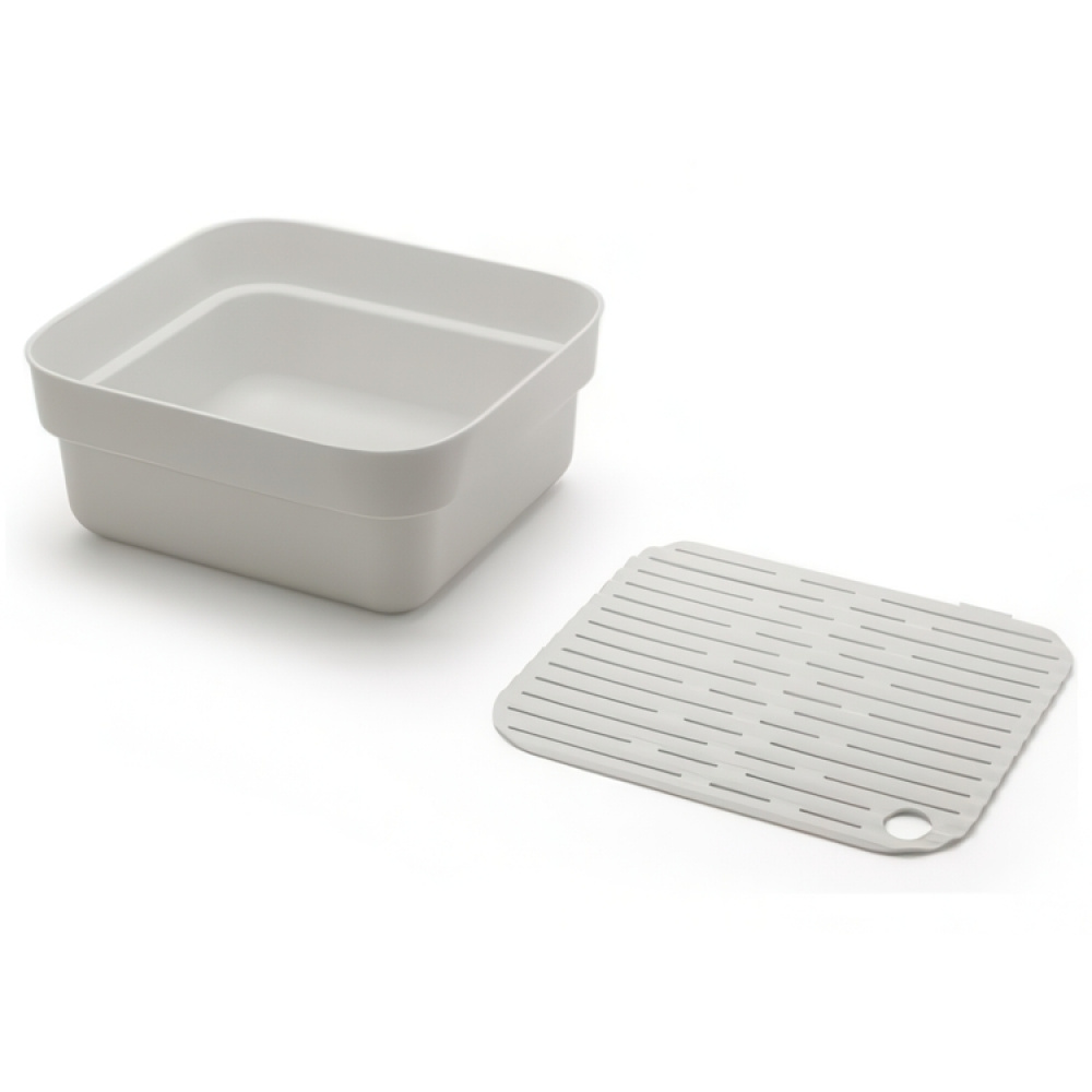 Washing Up Bowl with Drying Tray, BRABANTIA, 34,4 x 37,4 x H 16 cm, Light Grey in the group Storage / Cleaning and waste sorting at SmartaSaker.se (40080)
