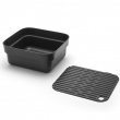 Washing Up Bowl with Drying Tray, BRABANTIA, 334,4 x 37,4 x H 16 cm, Dark Grey Washing Up Bowl with Drying Tray, BRABANTIA, 334,4 x 37,4 x H 16 cm, Dark Grey