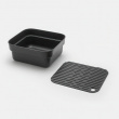 Washing Up Bowl with Drying Tray, BRABANTIA, 334,4 x 37,4 x H 16 cm, Dark Grey