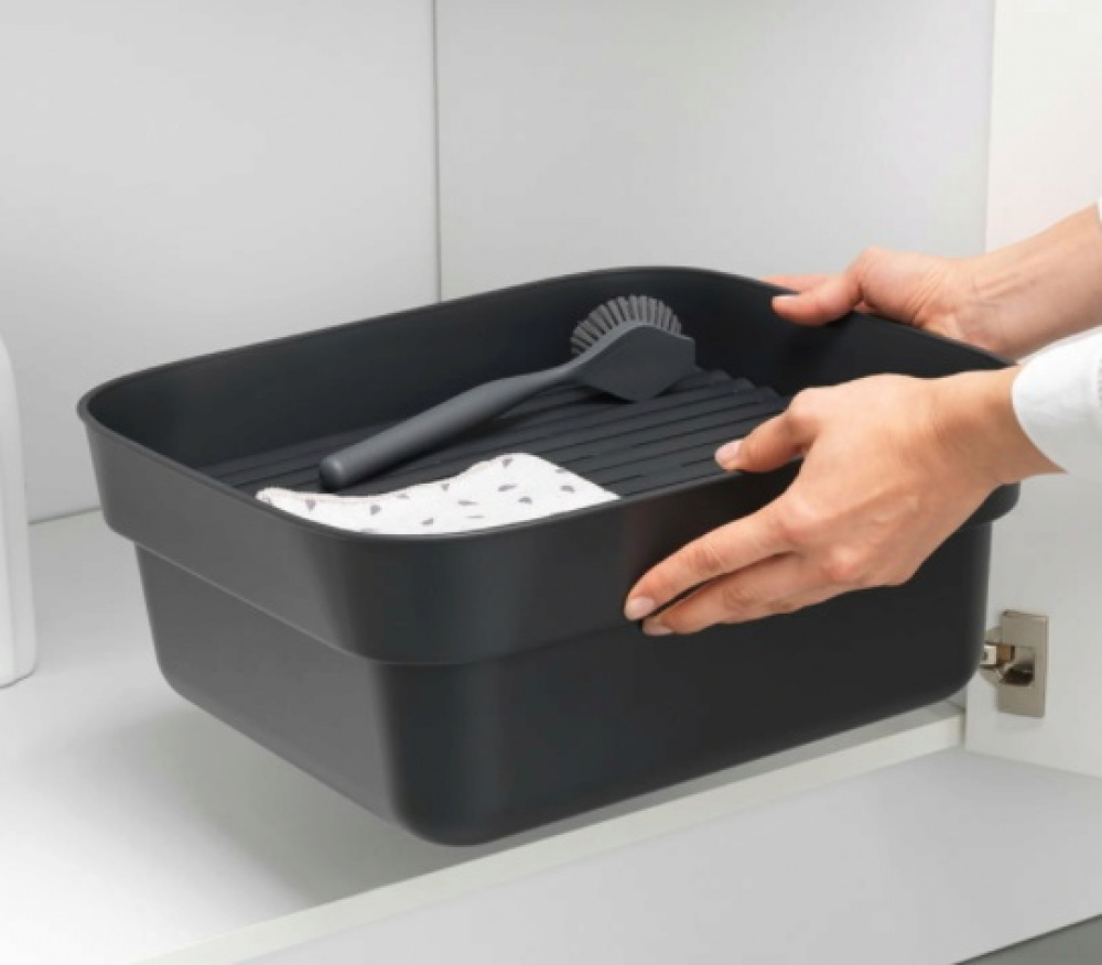 Washing Up Bowl with Drying Tray, BRABANTIA, 334,4 x 37,4 x H 16 cm, Dark Grey in the group Storage / Cleaning and waste sorting at SmartaSaker.se (40081)
