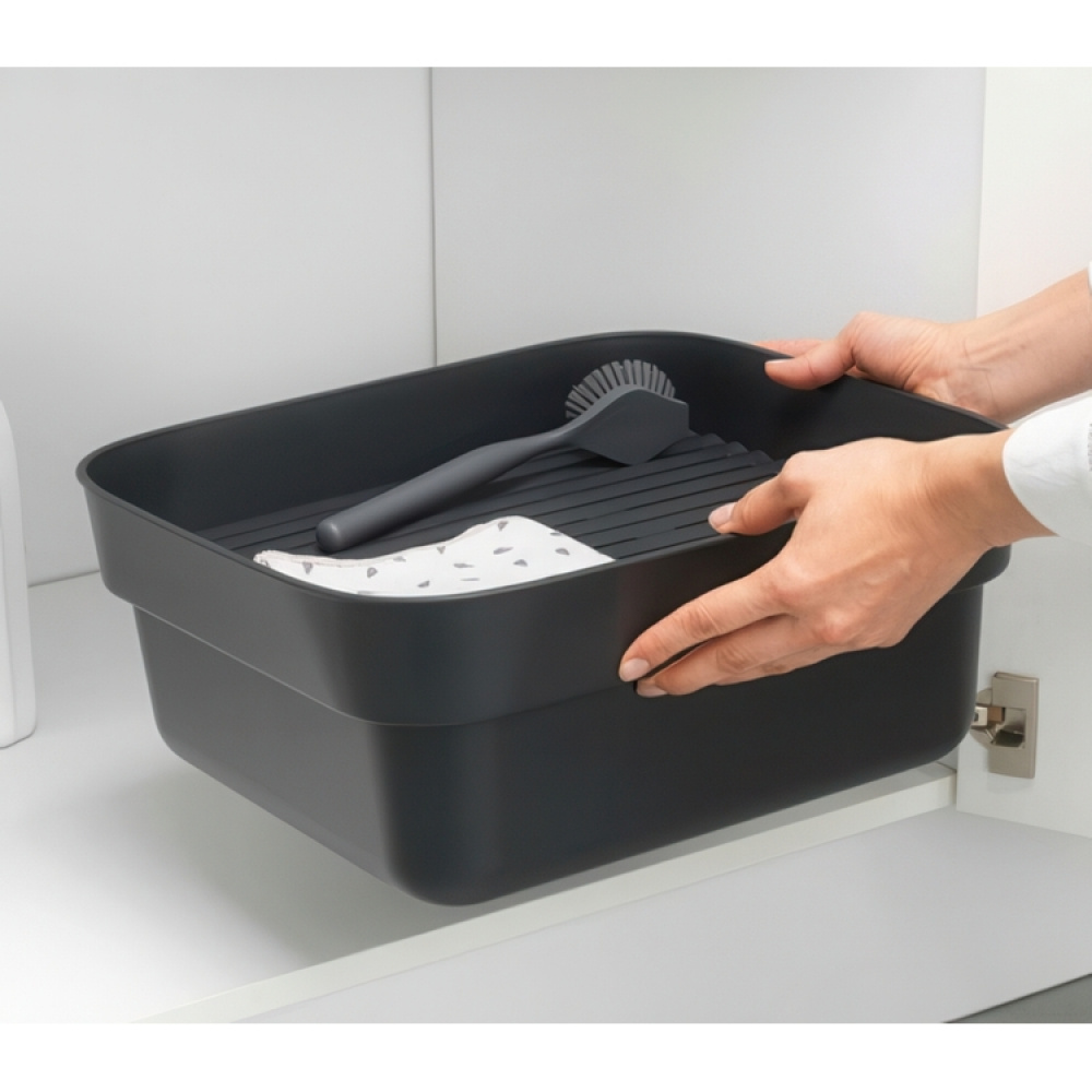 Washing Up Bowl with Drying Tray, BRABANTIA, 334,4 x 37,4 x H 16 cm, Dark Grey in the group Storage / Cleaning and waste sorting at SmartaSaker.se (40081)