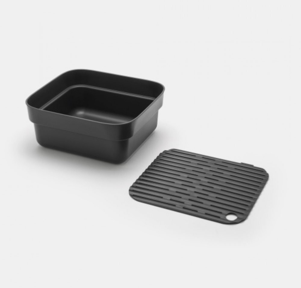 Washing Up Bowl with Drying Tray, BRABANTIA, 334,4 x 37,4 x H 16 cm, Dark Grey in the group Storage / Cleaning and waste sorting at SmartaSaker.se (40081)