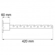 Balcony hanger in metal, 42 cm, HABO, Silver Balcony hanger in metal, 42 cm, HABO, Silver