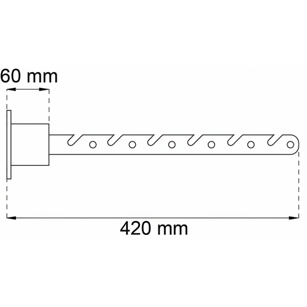 Balcony hanger in steel, HABO, 42 cm, White in the group Storage / Laundry and care / Drying racks at SmartaSaker.se (40084)