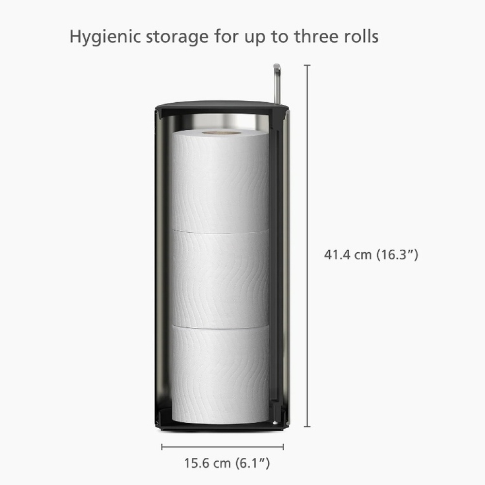 Toilet paper reserve canister, EASYSTORE LUXE, Joseph Joseph, Ø 15,6 x H 41,4 cm, Stainless Steel in the group Storage / Bathroom storage at SmartaSaker.se (40086)