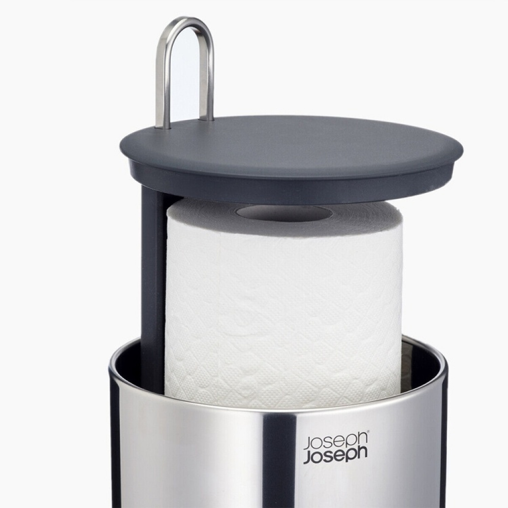 Toilet paper reserve canister, EASYSTORE LUXE, Joseph Joseph, Ø 15,6 x H 41,4 cm, Stainless Steel in the group Storage / Bathroom storage at SmartaSaker.se (40086)
