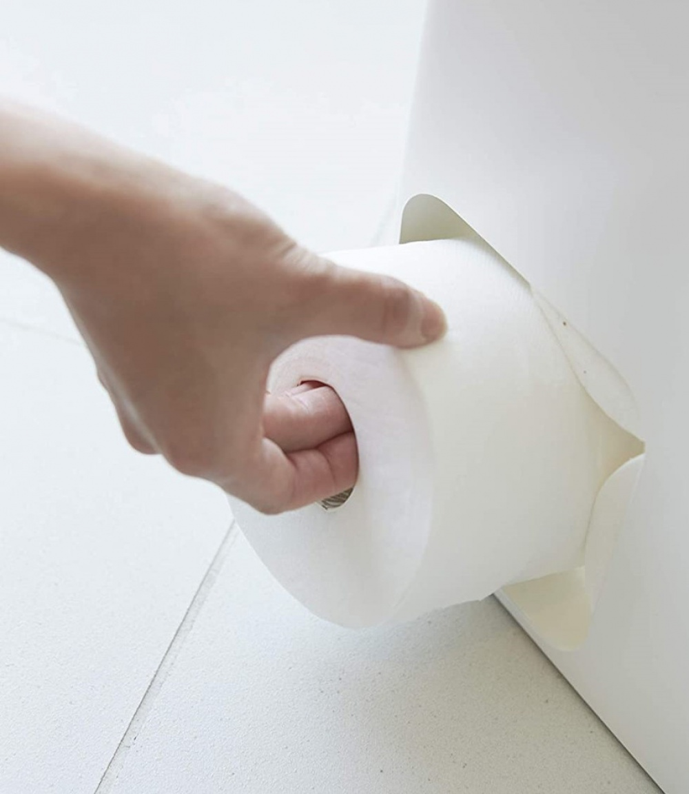 Container for toilet paper, PLATE LARGE STOCKER, Yamazaki, White in the group Storage / Bathroom storage at SmartaSaker.se (40087)