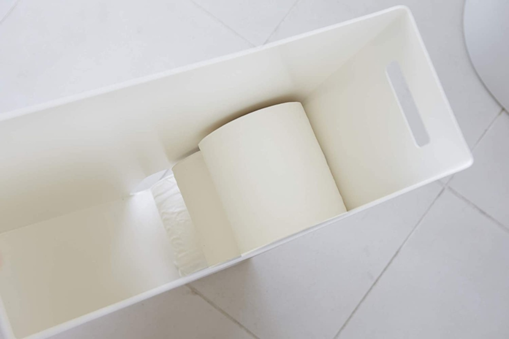 Container for toilet paper, PLATE LARGE STOCKER, Yamazaki, White in the group Storage / Bathroom storage at SmartaSaker.se (40087)