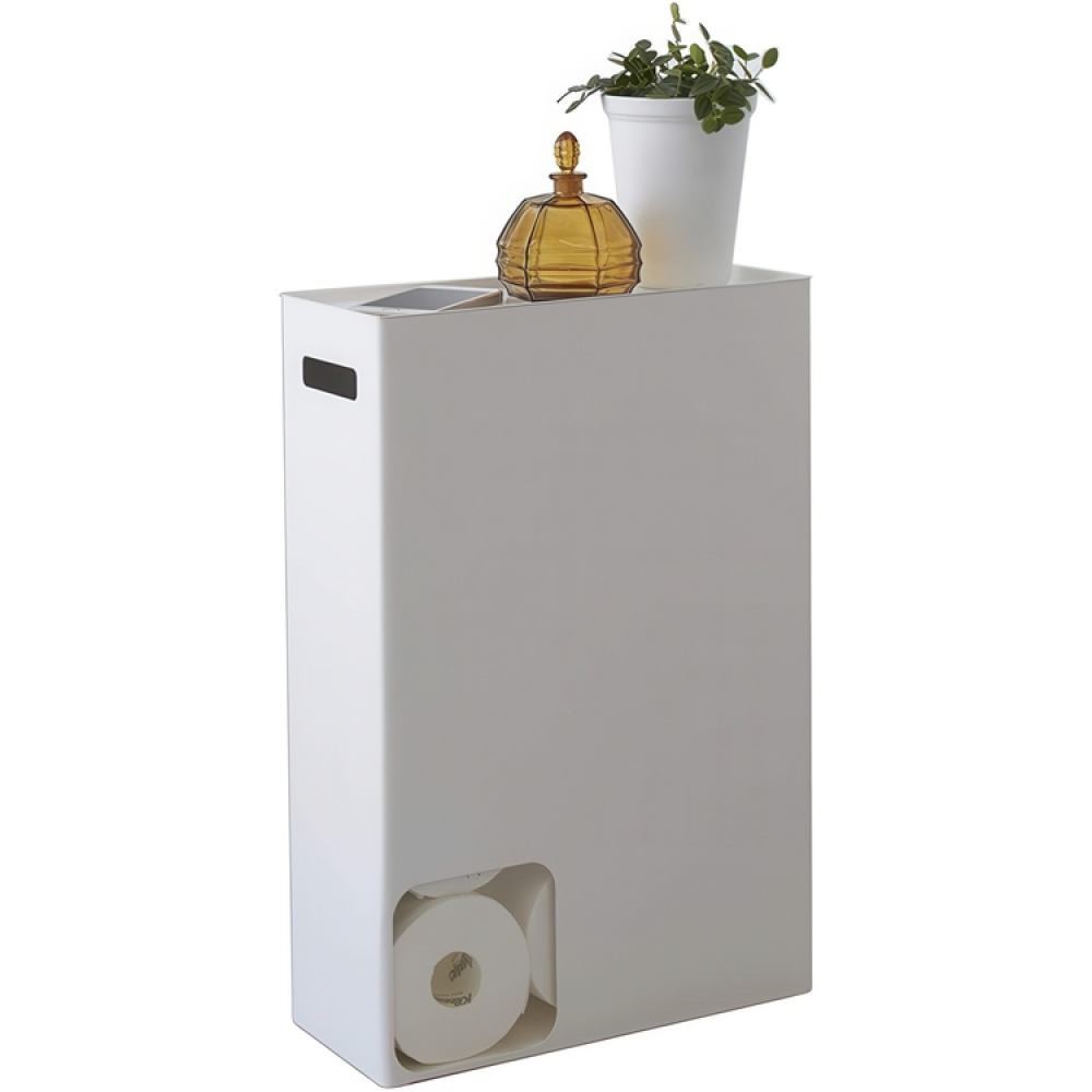 Container for toilet paper, PLATE LARGE STOCKER, Yamazaki, White in the group Storage / Bathroom storage at SmartaSaker.se (40087)