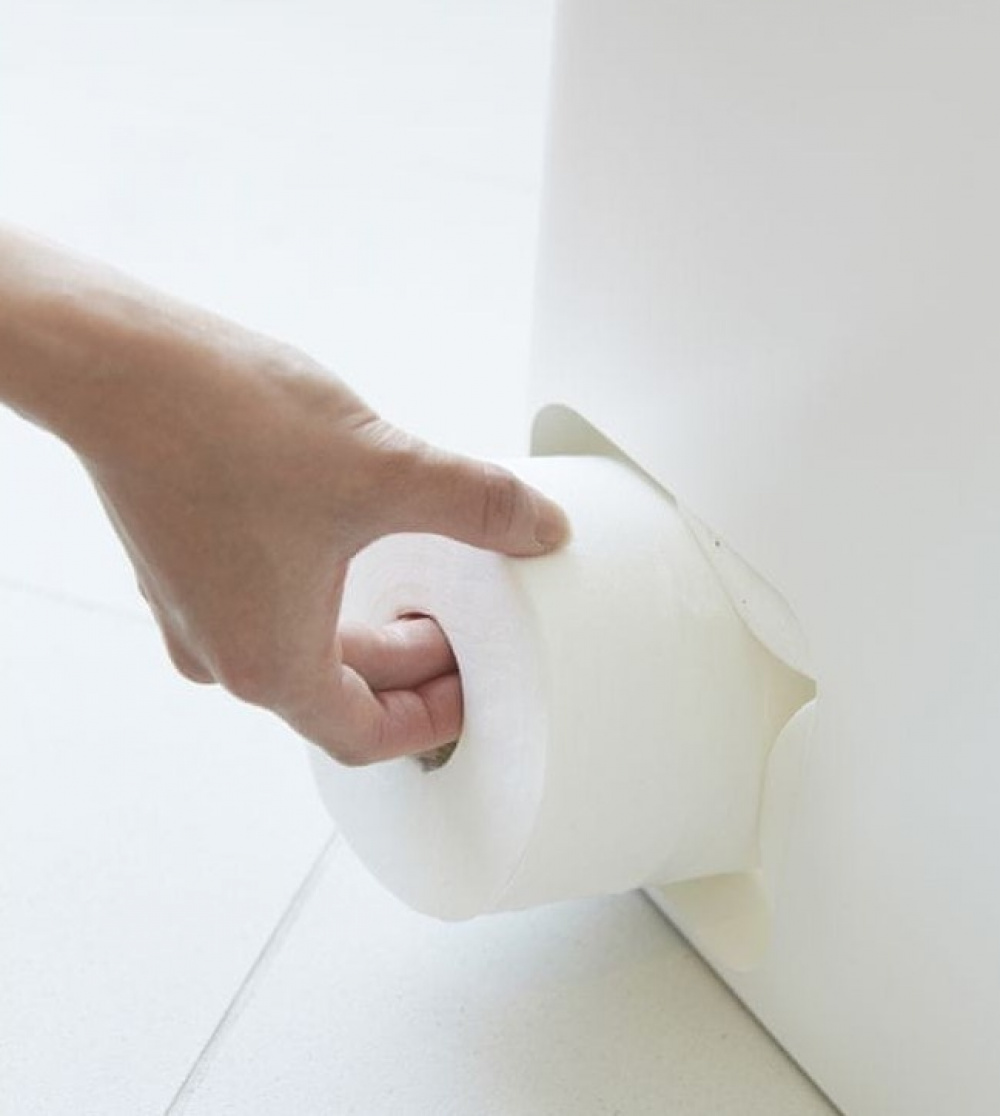 Container for toilet paper, TOWER STOCKER, 23 x 12,5 x H 48 cm, Yamazaki, White in the group Storage / Bathroom storage at SmartaSaker.se (40088)