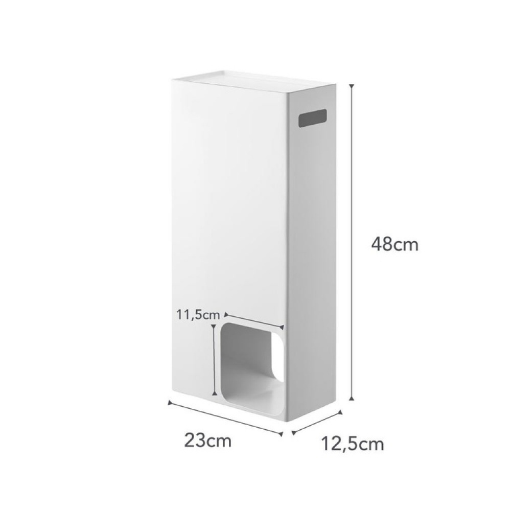 Container for toilet paper, TOWER STOCKER, 23 x 12,5 x H 48 cm, Yamazaki, White in the group Storage / Bathroom storage at SmartaSaker.se (40088)