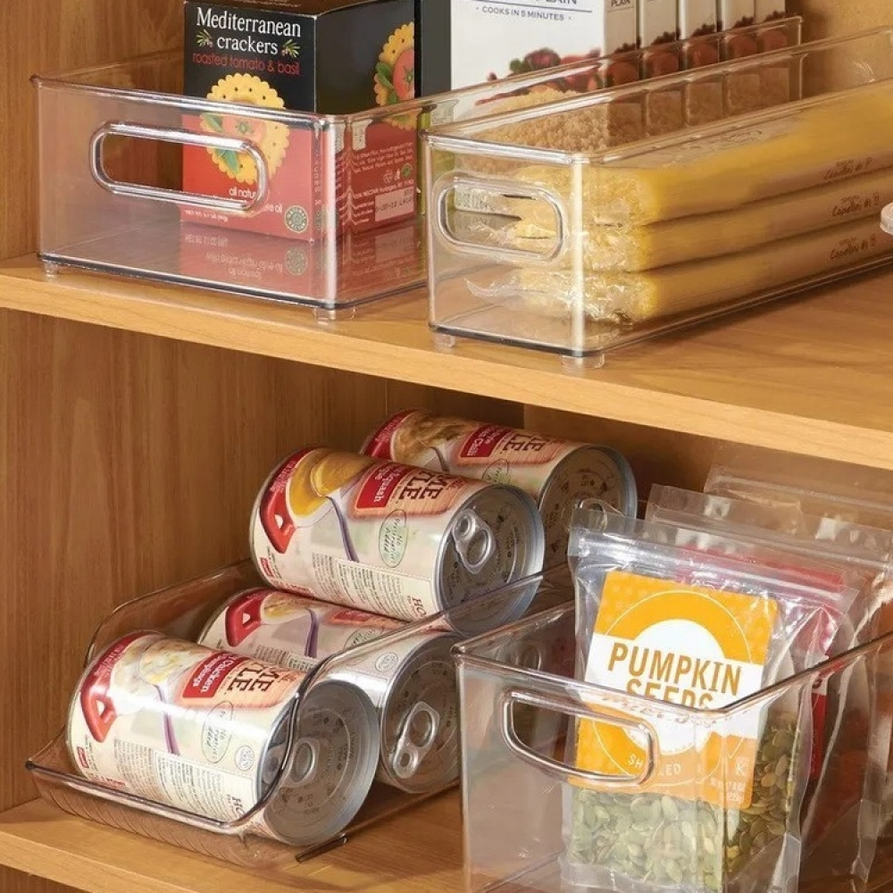 Fridge / pantry storage for cans, PANTRY BIN, 35 x 14 x H10 cm, Transparent in the group Storage at SmartaSaker.se (40089)