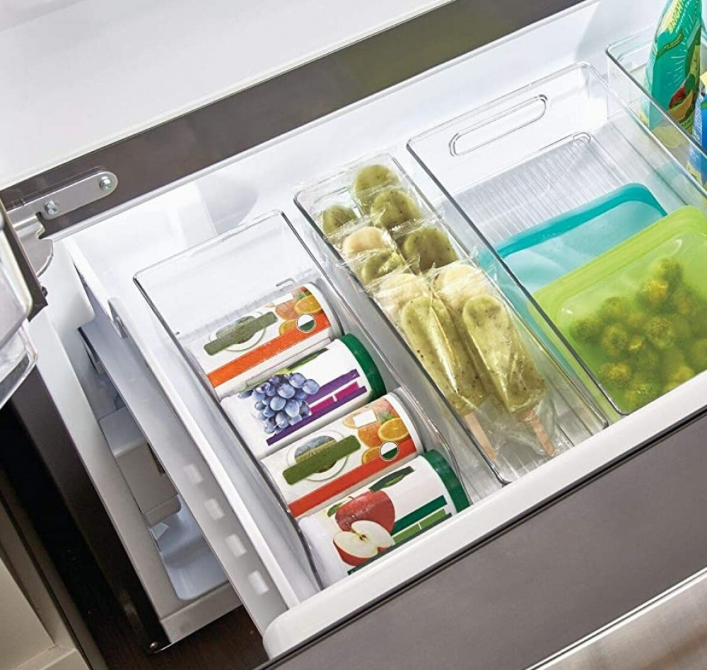 Fridge / pantry storage for cans, PANTRY BIN, 35 x 14 x H10 cm, Transparent in the group Storage / Kitchen storage / Fridge storage at SmartaSaker.se (40089)