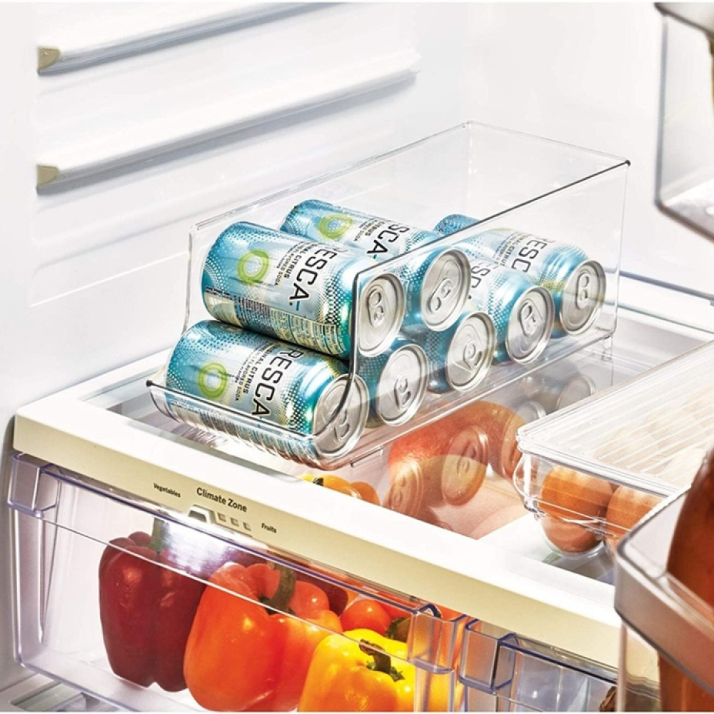 Fridge / pantry storage for cans, PANTRY BIN, 35 x 14 x H10 cm, Transparent in the group Storage / Kitchen storage / Fridge storage at SmartaSaker.se (40089)