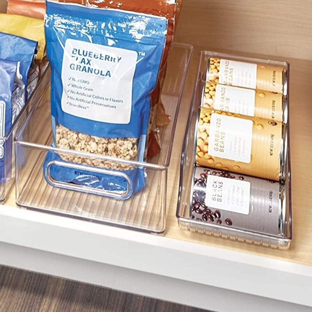 Fridge / pantry storage for cans, PANTRY BIN, 35 x 14 x H10 cm, Transparent in the group Storage at SmartaSaker.se (40089)