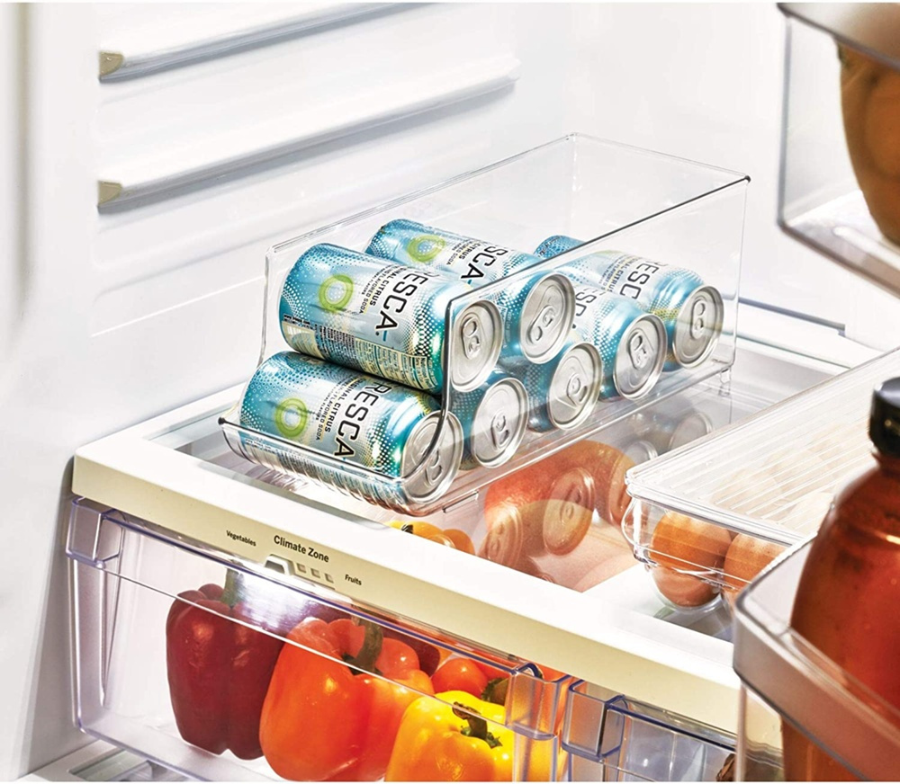 Fridge / pantry storage for cans, PANTRY BIN, 35 x 14 x H10 cm, Transparent in the group Storage / Kitchen storage / Fridge storage at SmartaSaker.se (40089)