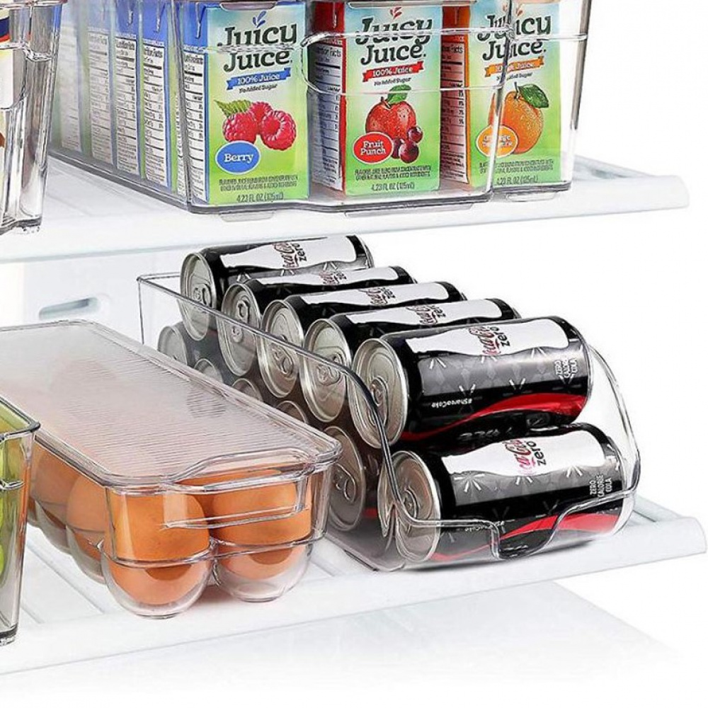 Fridge / pantry storage for cans, RANGEMENT FRIGO, 35 x 13 x H 9,5 cm, Clear in the group Storage / Kitchen storage / Fridge storage at SmartaSaker.se (40090)