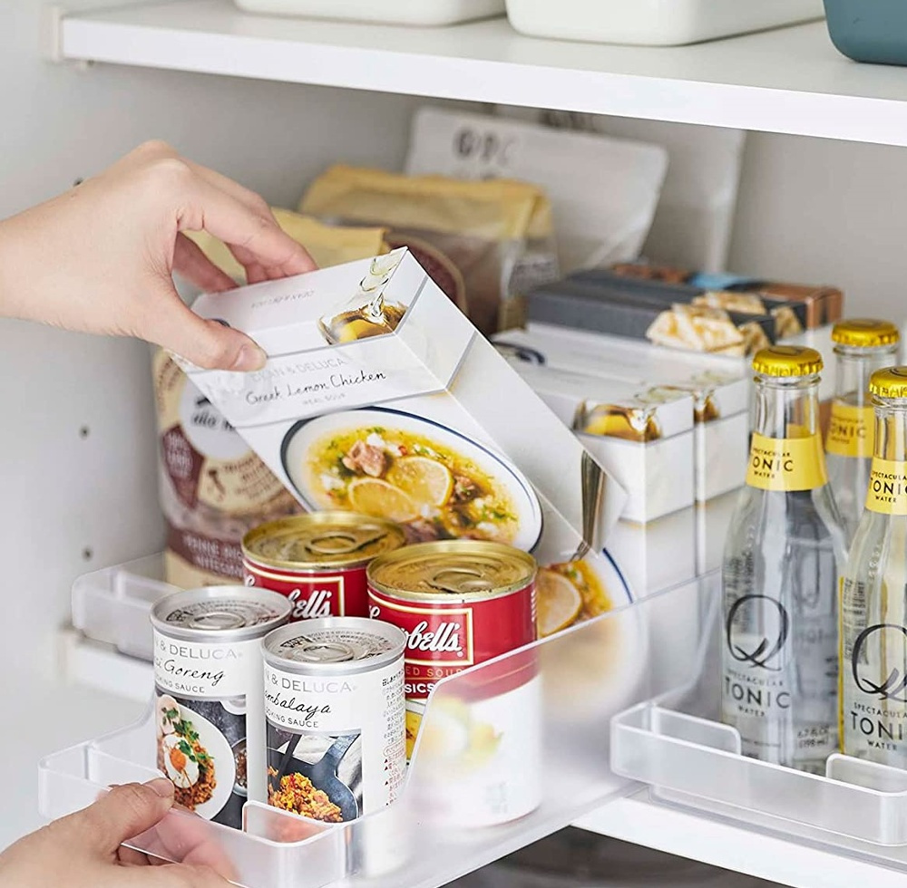 Storage box with dividers, Stackable, TOWER CAN STOCKER , Yamazaki, Tranparent in the group Storage / Kitchen storage at SmartaSaker.se (40091)