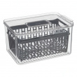 Food Storage, with 2 baskets, SMALL STAY FRESH FRIDGE BIN, 24 x 15.5 x H 12 cm, Clear / Grey Food Storage, with 2 baskets, SMALL STAY FRESH FRIDGE BIN, 24 x 15.5 x H 12 cm, Clear / Grey
