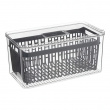 Food Storage, with 2 baskets, STAY FRESH FRIDGE BIN, 32,5 x 16,4 x H 15 cm, Clear / Grey Food Storage, with 2 baskets, STAY FRESH FRIDGE BIN, 32,5 x 16,4 x H 15 cm, Clear / Grey