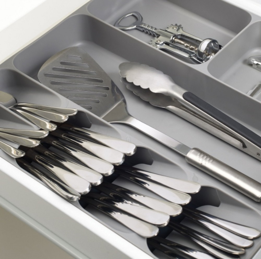 Cutlery & Utensil Tray, DRAWERSTORE, Joseph Joseph, 40 x 38,5 x H5,8 cm , Grey in the group Storage / Kitchen storage / Kitchen cabinet organizers / Cutlery drawers at SmartaSaker.se (40096)