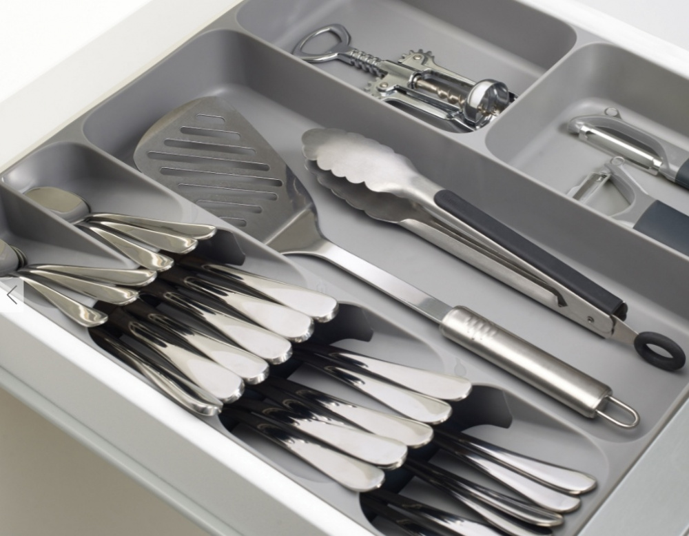 Cutlery & Utensil Tray, DRAWERSTORE, Joseph Joseph, 40 x 38,5 x H5,8 cm , Grey in the group Storage / Kitchen storage / Kitchen cabinet organizers / Cutlery drawers at SmartaSaker.se (40096)