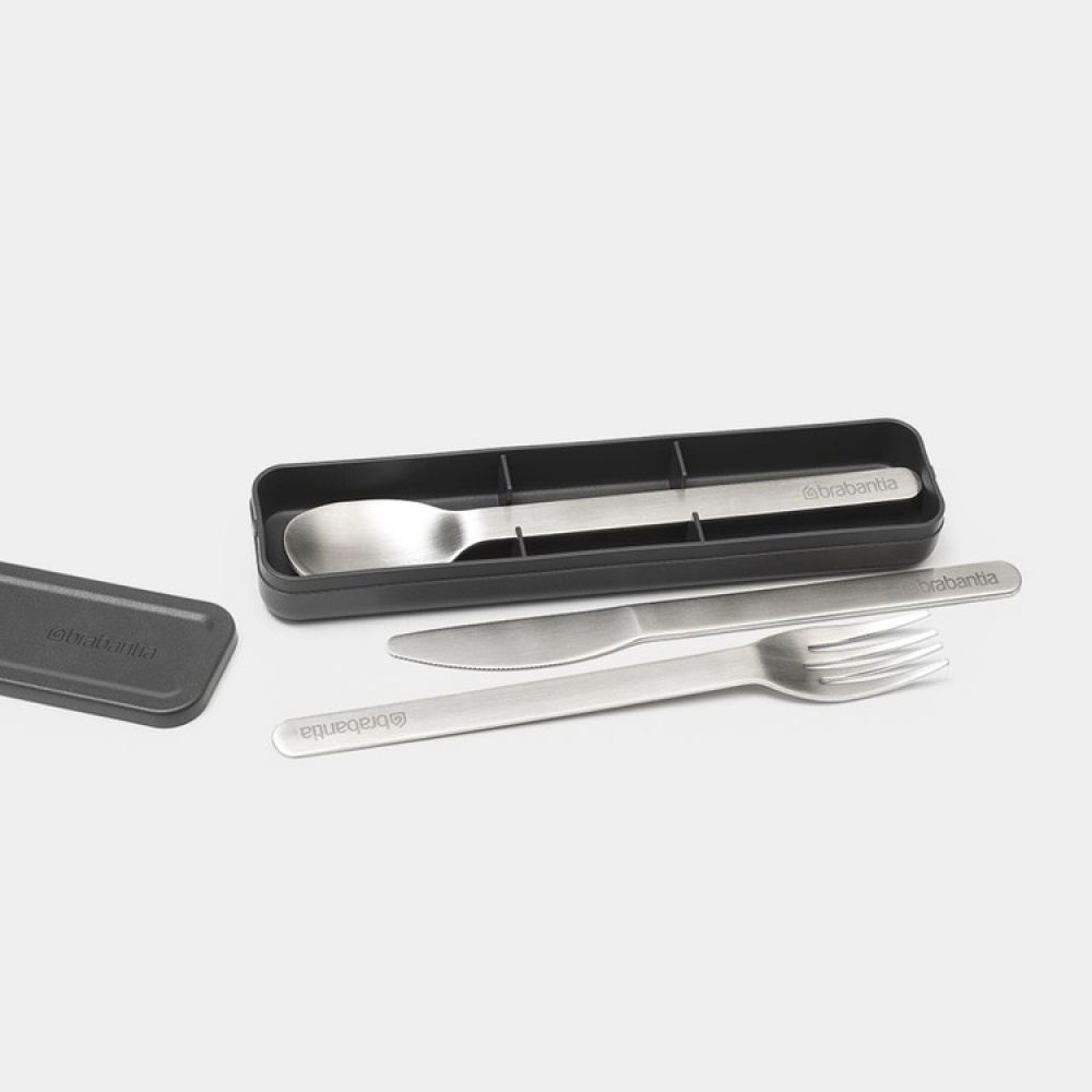 Cutlery Set, MAKE & TAKE CUTLERY SET, Brabantia,, Dark Grey / Silver in the group Storage / Kitchen storage / Food containers at SmartaSaker.se (40097)