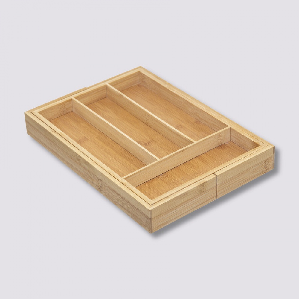 Cutlery Tray in Bamboo, Expandable, RANGE-COUVERTS, 35 x 25~39,2 x H 4,5 cm, Nature in the group Storage / Kitchen storage / Kitchen cabinet organizers / Cutlery drawers at SmartaSaker.se (40107)