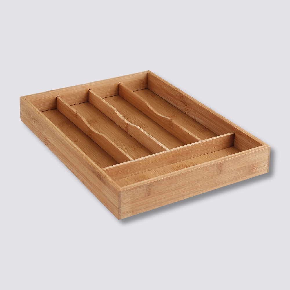 Bamboo Cutlery Tray, SMALL CUTLERY HOLDER, 34 x 25 x H 4,3 cm, Nature in the group Storage / Kitchen storage / Kitchen cabinet organizers / Cutlery drawers at SmartaSaker.se (40108)