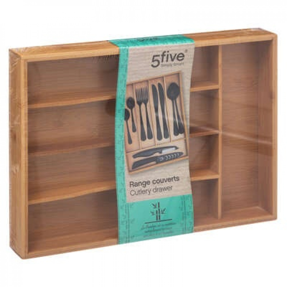 Bamboo Cutlery Tray, SMALL CUTLERY HOLDER, 34 x 25 x H 4,3 cm, Nature in the group Storage / Kitchen storage / Kitchen cabinet organizers / Cutlery drawers at SmartaSaker.se (40108)