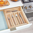 Cutlery Tray, Expandable, PAULOWNIA ECO WOOD, 38 x 34,5~58,5 x H 6,4 cm, Nature Cutlery Tray, Expandable, PAULOWNIA ECO WOOD, 38 x 34,5~58,5 x H 6,4 cm, Nature