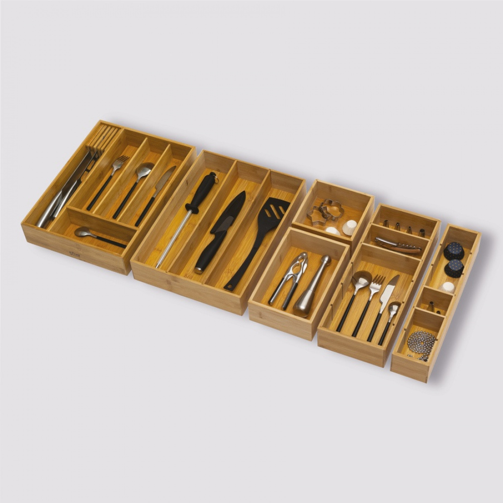 Bamboo Cutlery Tray, TIDY SMART CUTLERY HOLDER, 38 x 28 x H 7 cm, Nature in the group Storage / Kitchen storage / Kitchen cabinet organizers / Cutlery drawers at SmartaSaker.se (40110)