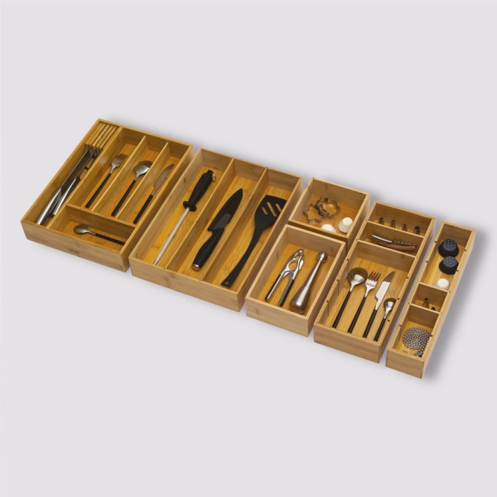 Bamboo Cutlery Tray, TIDY SMART CUTLERY HOLDER, 38 x 28 x H 7 cm, Nature in the group Storage / Kitchen storage / Kitchen cabinet organizers / Cutlery drawers at SmartaSaker.se (40110)
