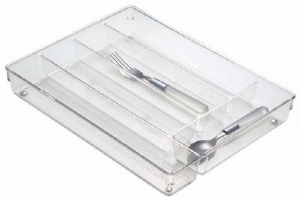 Organizer Tray, LINUS SHALLOW CUTLEY TRAY, 35 x 27,3 x H 5,1 cm, Transparent in the group Storage / Kitchen storage / Kitchen cabinet organizers / Cutlery drawers at SmartaSaker.se (40113)