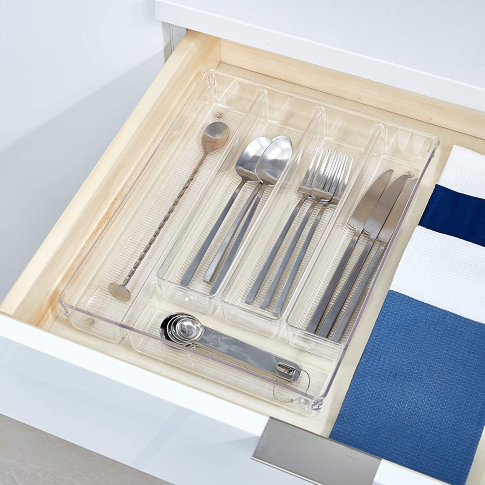Organizer Tray, LINUS SHALLOW CUTLEY TRAY, 35 x 27,3 x H 5,1 cm, Transparent in the group Storage / Kitchen storage / Kitchen cabinet organizers / Cutlery drawers at SmartaSaker.se (40113)