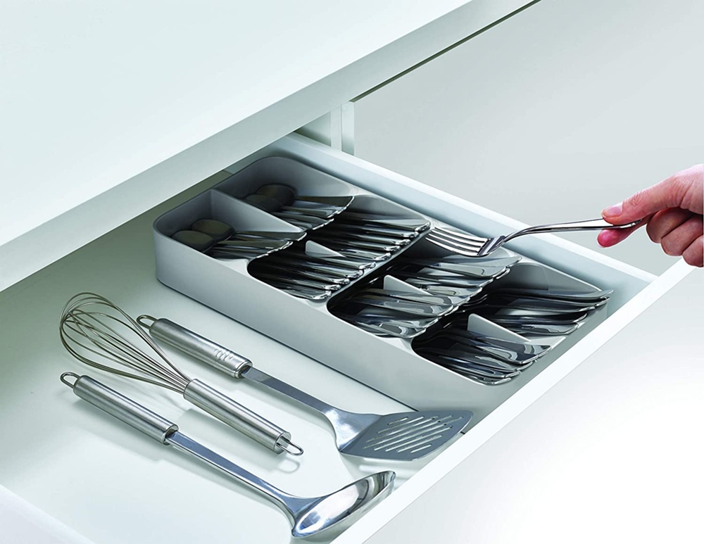 Cutlery Tray, 8 compartments, DRAWERSTORE COMPACT TWIN, Joseph Joseph, 39 x 17,5 x H5,5cm, Grey in the group Storage / Kitchen storage / Kitchen cabinet organizers / Cutlery drawers at SmartaSaker.se (40120)