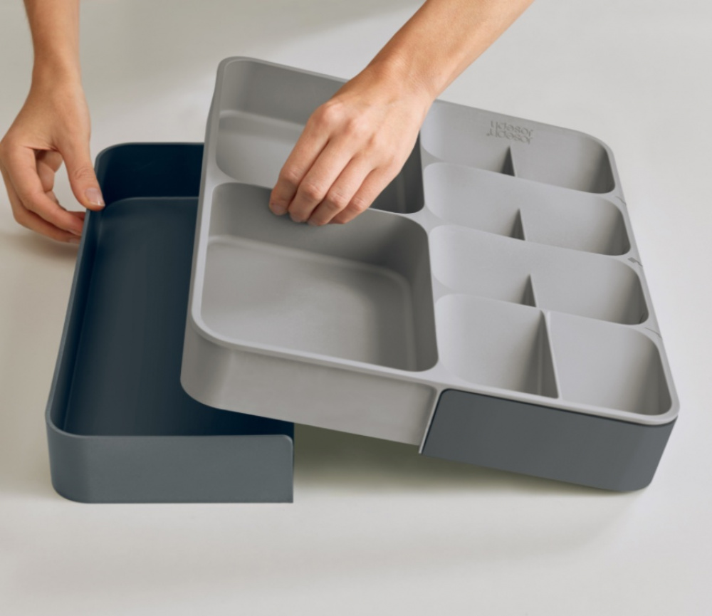 Cutlery Tray, Expanding, DRAWERSTORE, Joseph Joseph, 31,5 x 39,5~60 x H 5,5 cm, Grey in the group Storage / Kitchen storage / Kitchen cabinet organizers / Cutlery drawers at SmartaSaker.se (40124)
