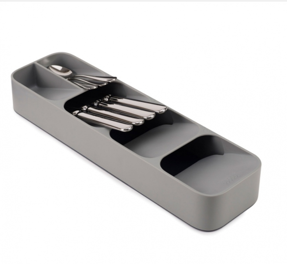 Cutlery Tray, Slim, DRAWERSTORE COMPACT, Joseph Joseph, 39,8 x 11,4 x H5,8 cm, Grey in the group Storage / Kitchen storage / Kitchen cabinet organizers / Cutlery drawers at SmartaSaker.se (40126)