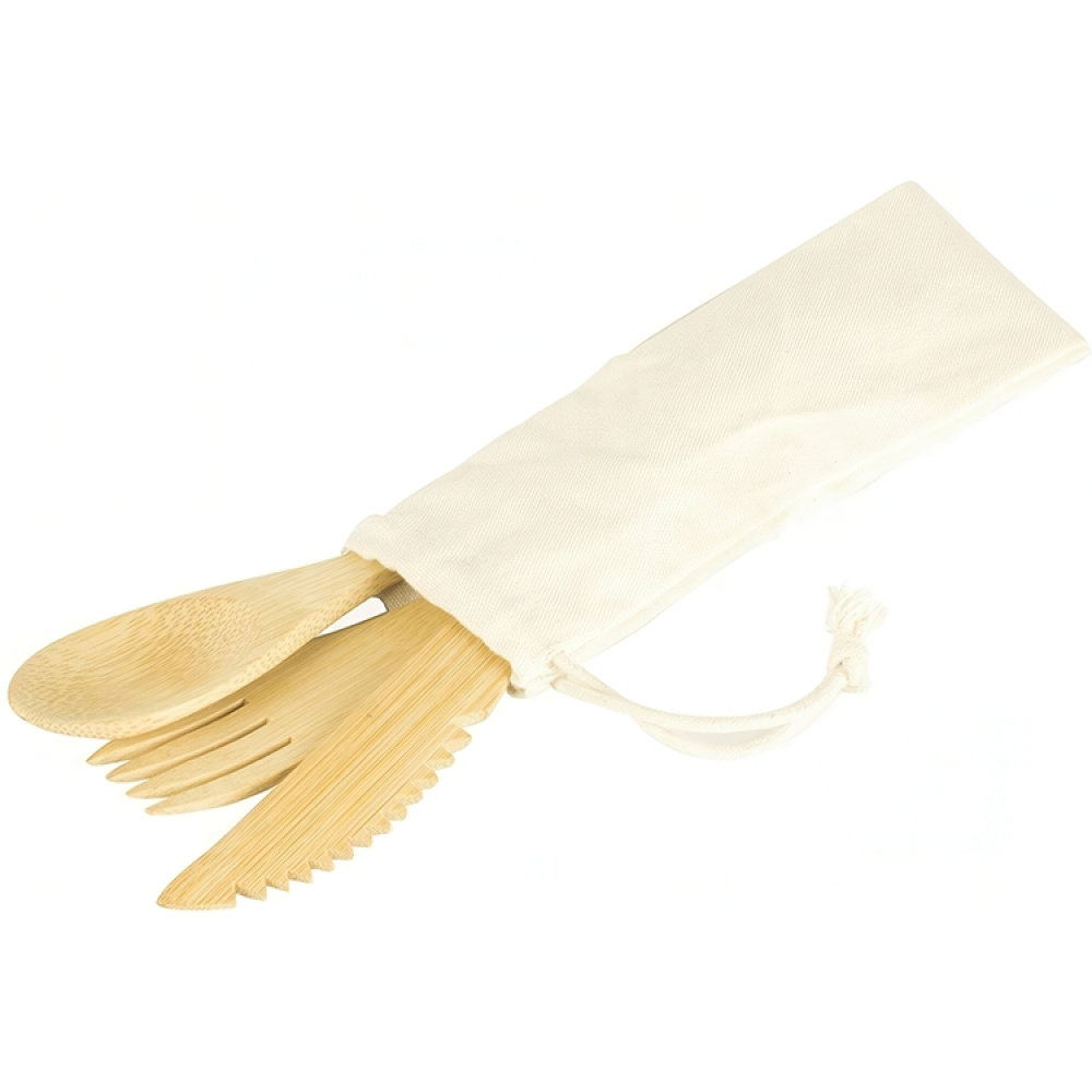 Eco-friendly Cutlery Set in bamboo, PEBBLY COUVERTS EN BAMBOU, Nature in the group Storage / Kitchen storage / Food containers at SmartaSaker.se (40127)