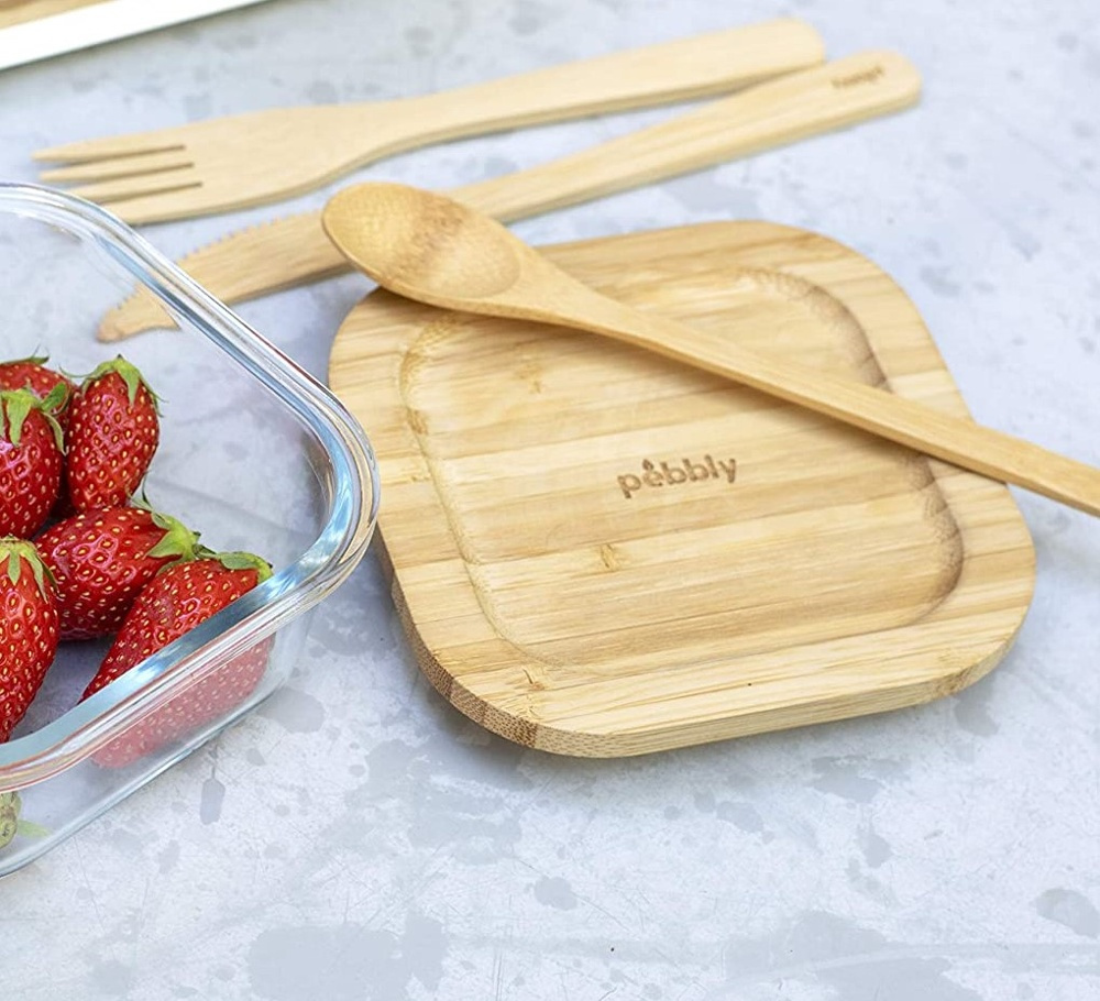 Eco-friendly Cutlery Set in bamboo, PEBBLY COUVERTS EN BAMBOU, Nature in the group Storage / Kitchen storage / Food containers at SmartaSaker.se (40127)