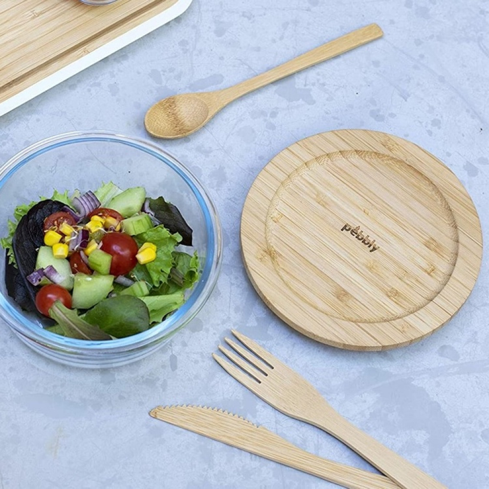 Eco-friendly Cutlery Set in bamboo, PEBBLY COUVERTS EN BAMBOU, Nature in the group Storage / Kitchen storage / Food containers at SmartaSaker.se (40127)
