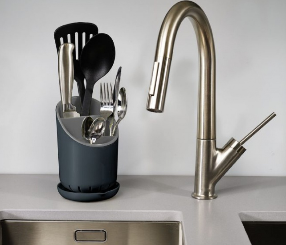 Cutlery Drainer, JOSEPH JOSEPH DOCK, Ø 12,5 x H19, Grey in the group Storage / Kitchen storage / Kitchen cabinet organizers / Cutlery drawers at SmartaSaker.se (40128)