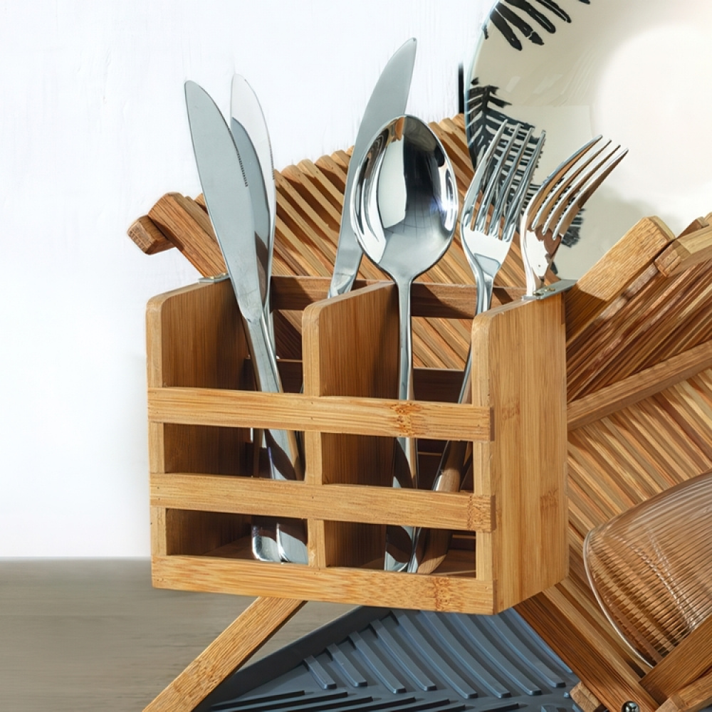 Cutlery Drainer, BAMBOO CUTLERY HOLDER, 16 x 10 x H 12,5 cm, Nature in the group Storage / Kitchen storage / Food containers at SmartaSaker.se (40129)