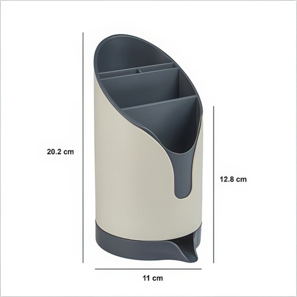 Cutlery Drainer, NEO, 12,8 x 11 x H 20,2 cm, Beige / Grey in the group Storage / Kitchen storage / Dish racks and sink accessories at SmartaSaker.se (40130)