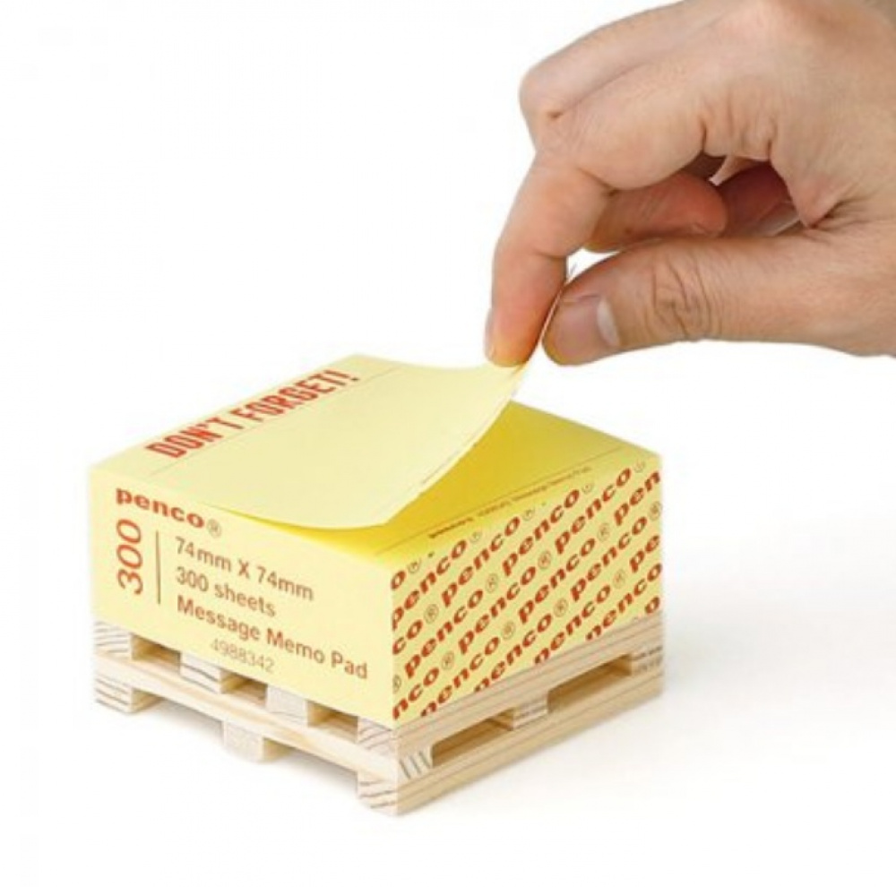 Memo Block on wodden mini pallet, DON\'T FORGET, 7,4 x 7,4 cm, Yellow in the group Storage / Office supplies at SmartaSaker.se (40134)
