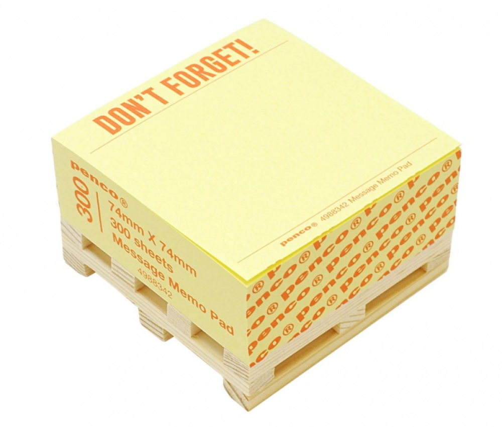 Memo Block on wodden mini pallet, DON\'T FORGET, 7,4 x 7,4 cm, Yellow in the group Storage / Office supplies at SmartaSaker.se (40134)